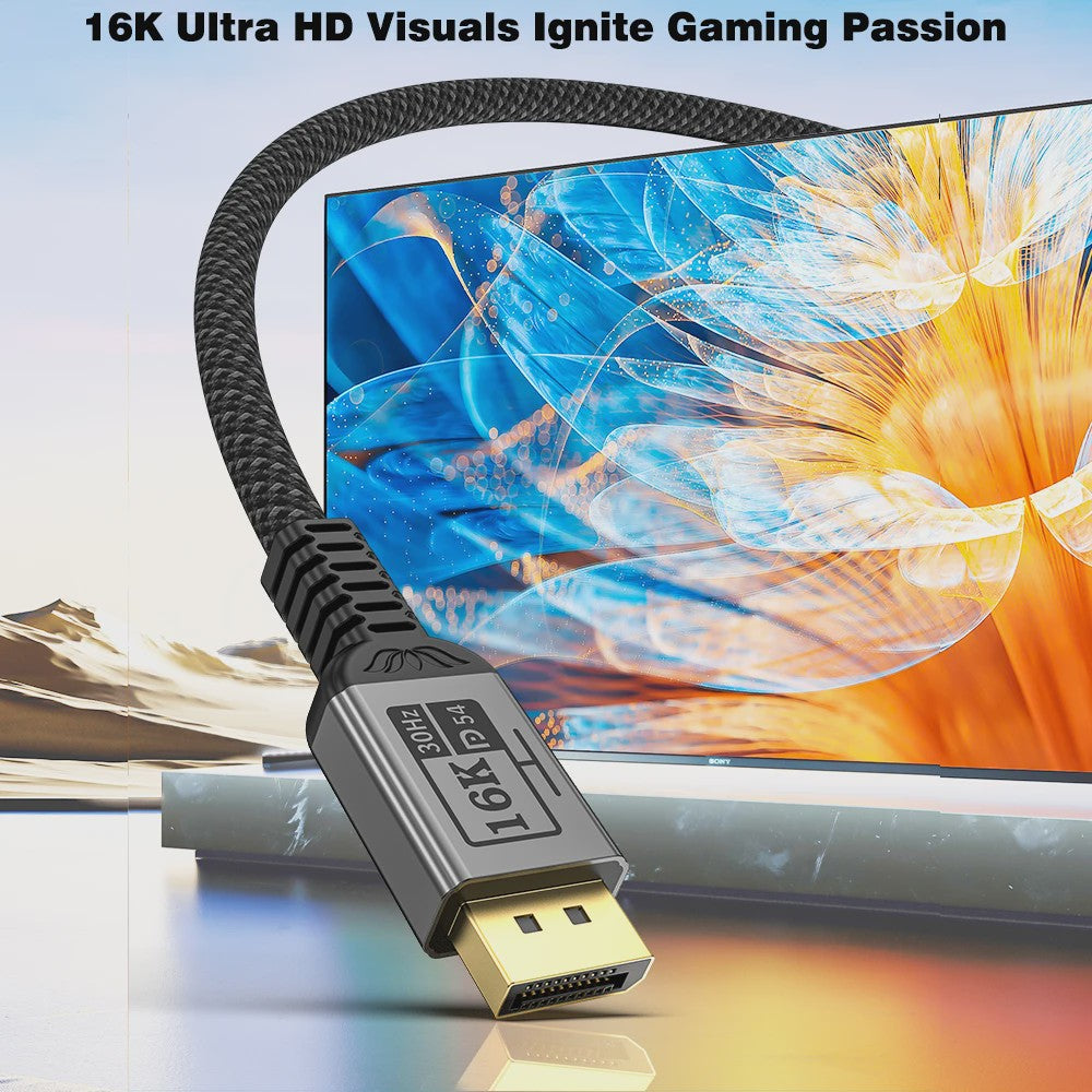 UGOURD DisplayPort 2.1 Kabel - 16K 480Hz, 54Gbps, HDR10, DSC - Ultieme Gaming & Monitor Kabel