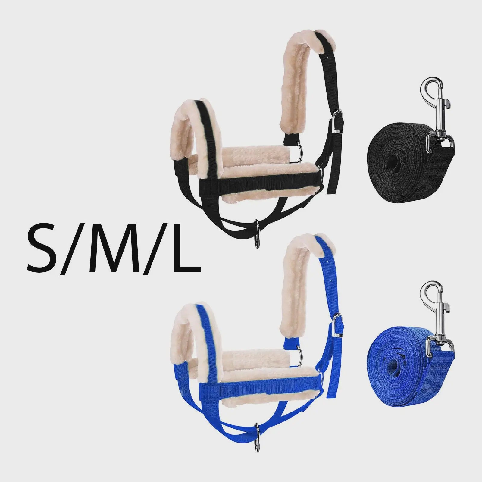 Verstelbare Nylon Halster met Lijn voor Paarden, Koeien, Schapen & Geiten - Dagelijks Gebruik