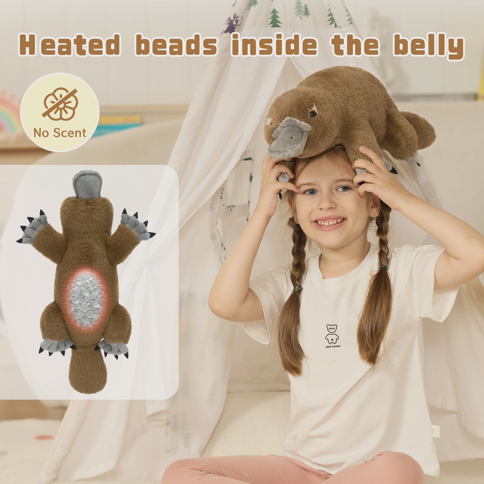 Magnetron Knuffel Vriendje Platvogel XXL - Warmte & Knuffelplezier