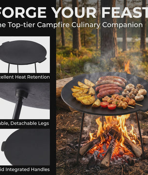 Gietijzeren BBQ Grillplaat met Onderstel - Diameter 45 cm