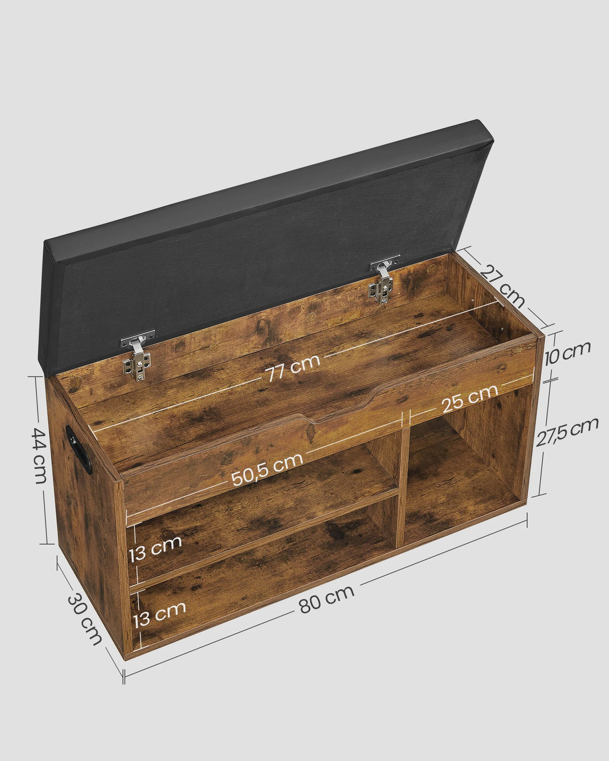 VASAGLE Schoenenbank met Opbergruimte en Zitting - 80x30x44 cm