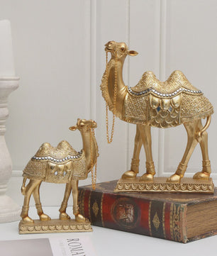 Luxe Gouden Camel Beeld - Decoratief Kunstobject voor Binnen