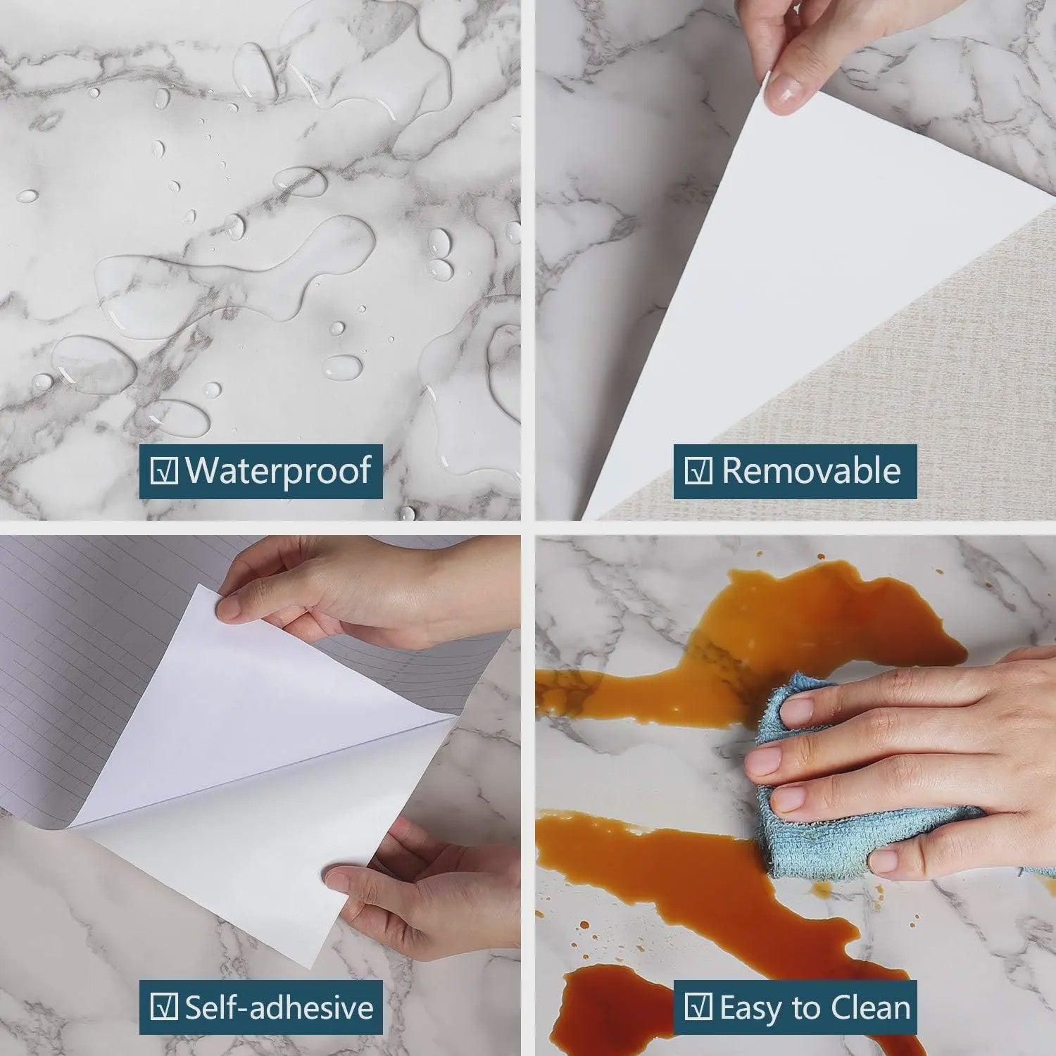 Waterdicht Marmer Vinyl Behang - Zelfklevend & Afwasbaar - 55cm Breed