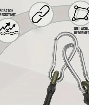 2x Elastisch Touw met Aluminium Haak - 8mm Schokabsorberend Bindtouw voor Outdoor & Camping