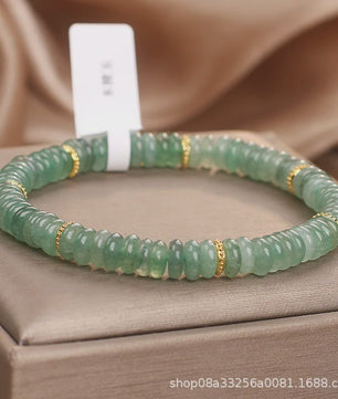 Natuurlijke Dongling Jade Kralen Armband - Groen & Wit