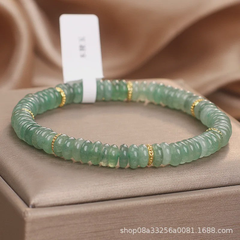 Natuurlijke Dongling Jade Kralen Armband - Groen & Wit