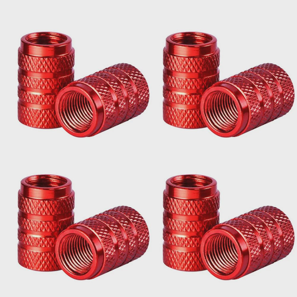 4x Aluminium Ventieldopjes Auto - Universeel & Stijlvol met Knurling Grip