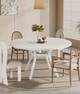 Ronde Eettafel 120cm met Opslag - Hout & Metaal - Geschikt voor 4-6 Personen