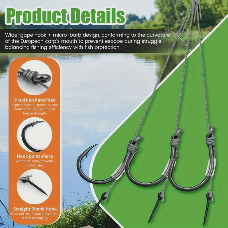 Method Feeder Rigs Set: 10/20 Stuks Haken met Gevlochten Lijn voor Feeder Vissen