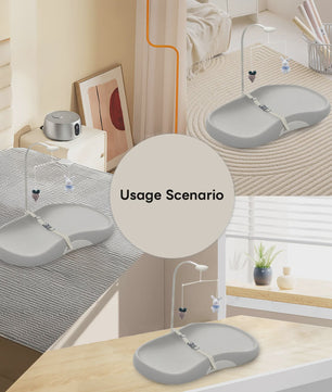 Comfortabele Baby Verschoonmat met Anti-slip, Makkelijk Reinigbaar & Speelboog
