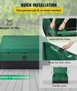 Waterdichte Outdoor Opbergbox 100 Gallon - PE Tarpaulin & Verzinkt Frame