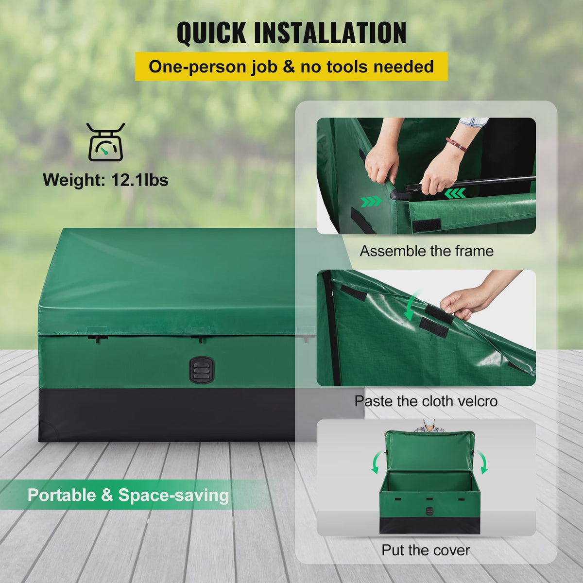 Waterdichte Outdoor Opbergbox 100 Gallon - PE Tarpaulin & Verzinkt Frame