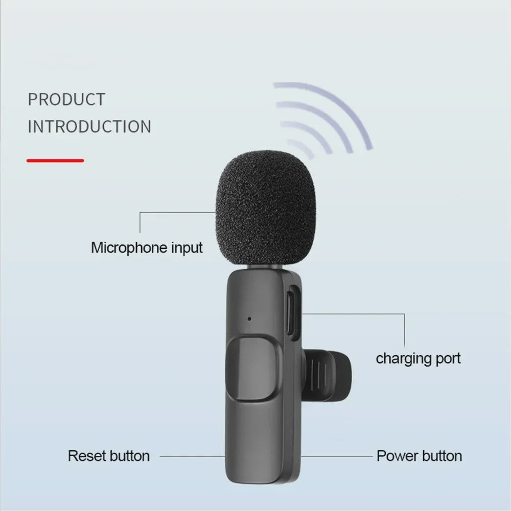 Draadloze Lavalier Microfoon Set (2.4G) voor iPhone & Android - Live Streaming & Opnames