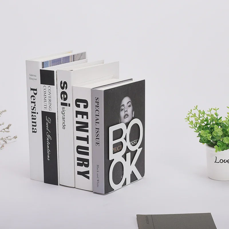 Set van 2 Stijlvolle IJzeren Boekensteunen - Anti-slip - Ideaal voor Thuis, Kantoor en Bibliotheek