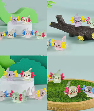 Set van 10-30 Mini Axolotl Beeldjes - Schattige Hars Figuurtjes voor Tuin, Aquarium & Decoratie