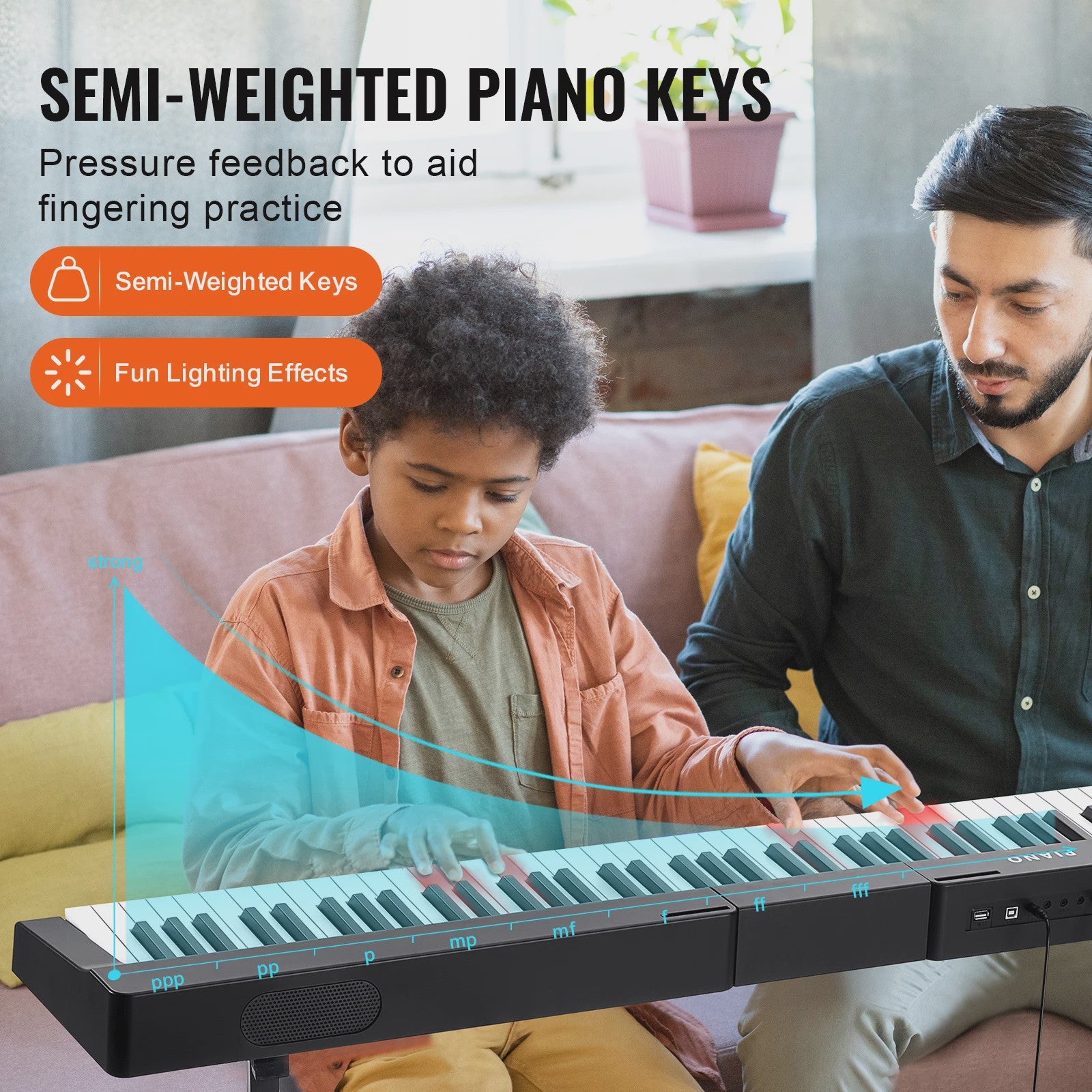 88 Toetsen Digitale Piano - Semi-Gewogen Toetsen, Draagbaar & Ideaal voor Beginners