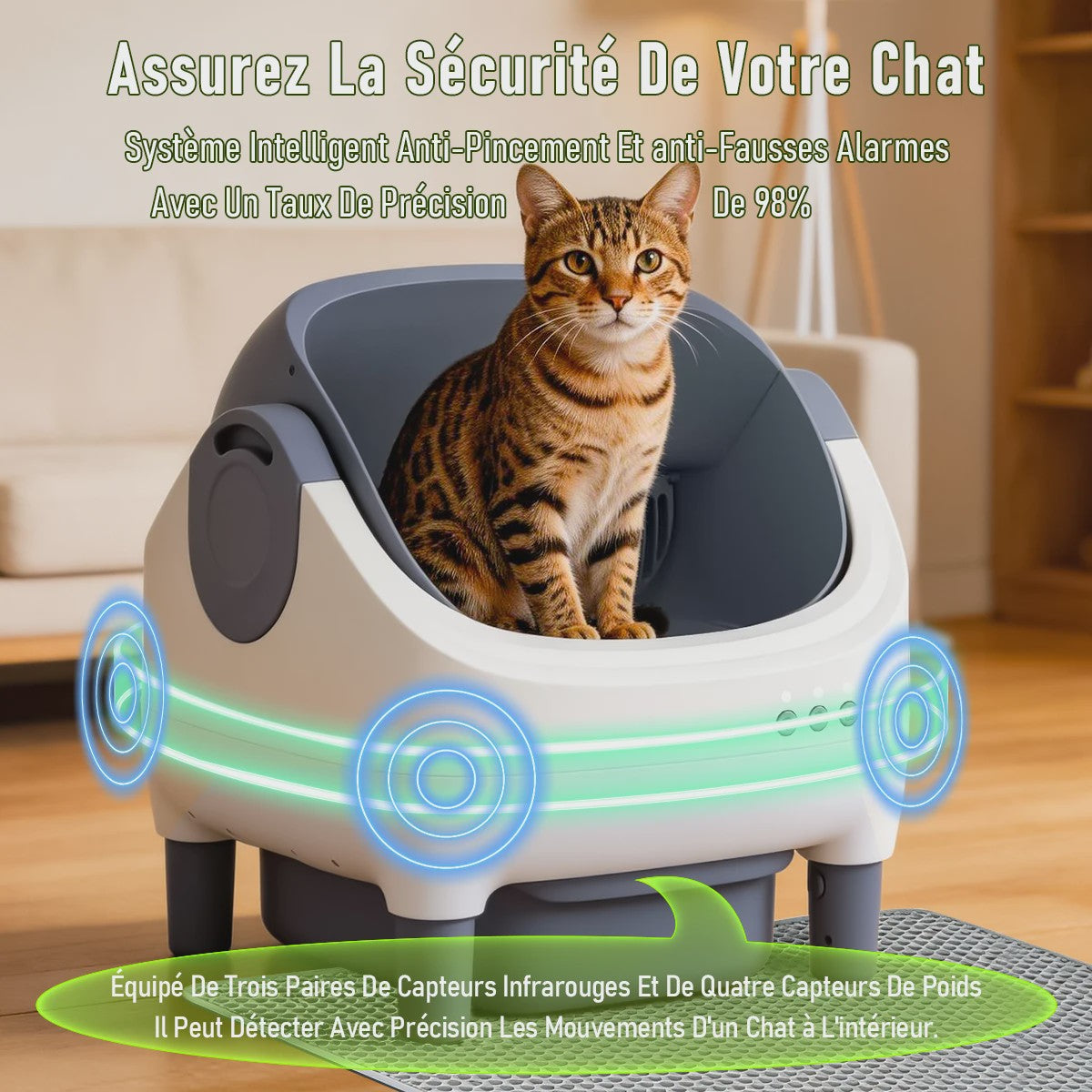 Automatische Zelfreinigende Kattenbak - Slimme APP-bediening & Geurcontrole