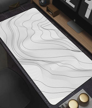 Extra Grote XL Gaming Muismat - Zwart/Wit Abstract Design
