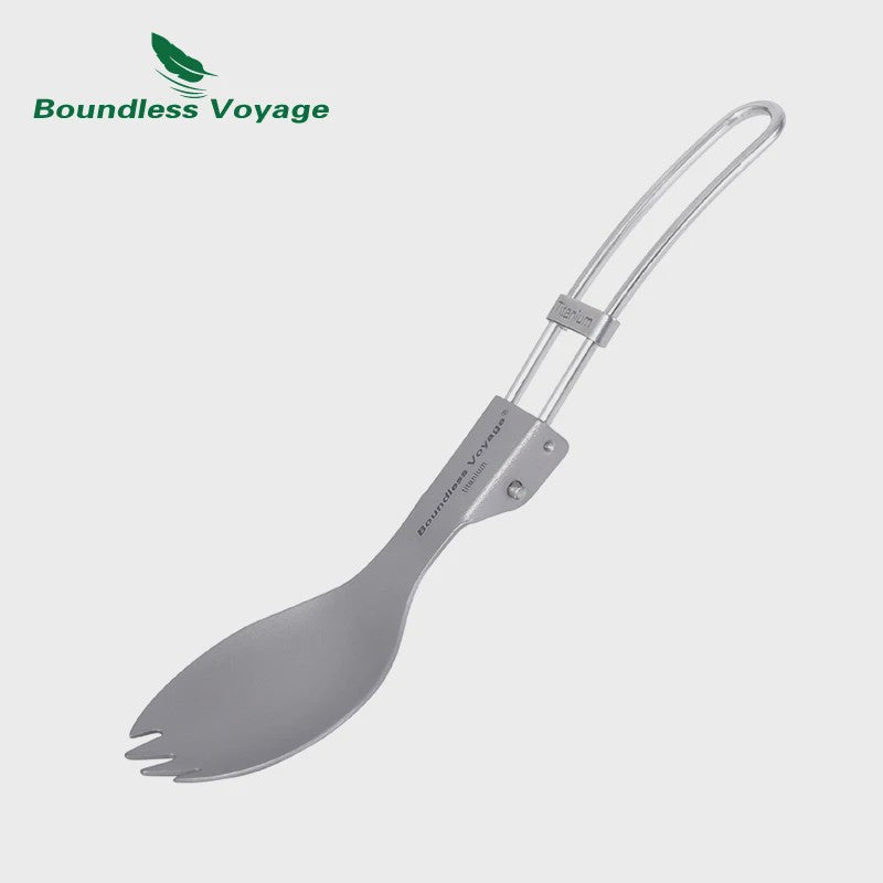 Titanium Camping Bestek Set - Opvouwbaar Lepel, Vork, Spork & Eetstokjes voor Outdoor Picknick