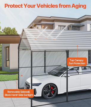 Robuuste Metalen Carport met Verzinkt Stalen Frame - Bescherming voor Auto & Boot