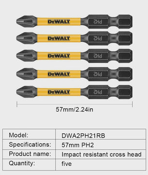 DEWALT PH2 57mm Impact Schroefbits - Set van 2, 5 of 10 stuks