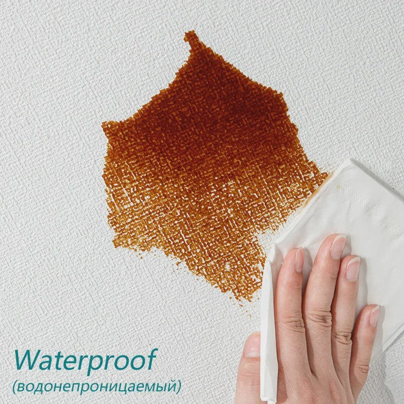 Zelfklevende 3D Wandsticker met Linnenstructuur - Waterdicht & Decoratief