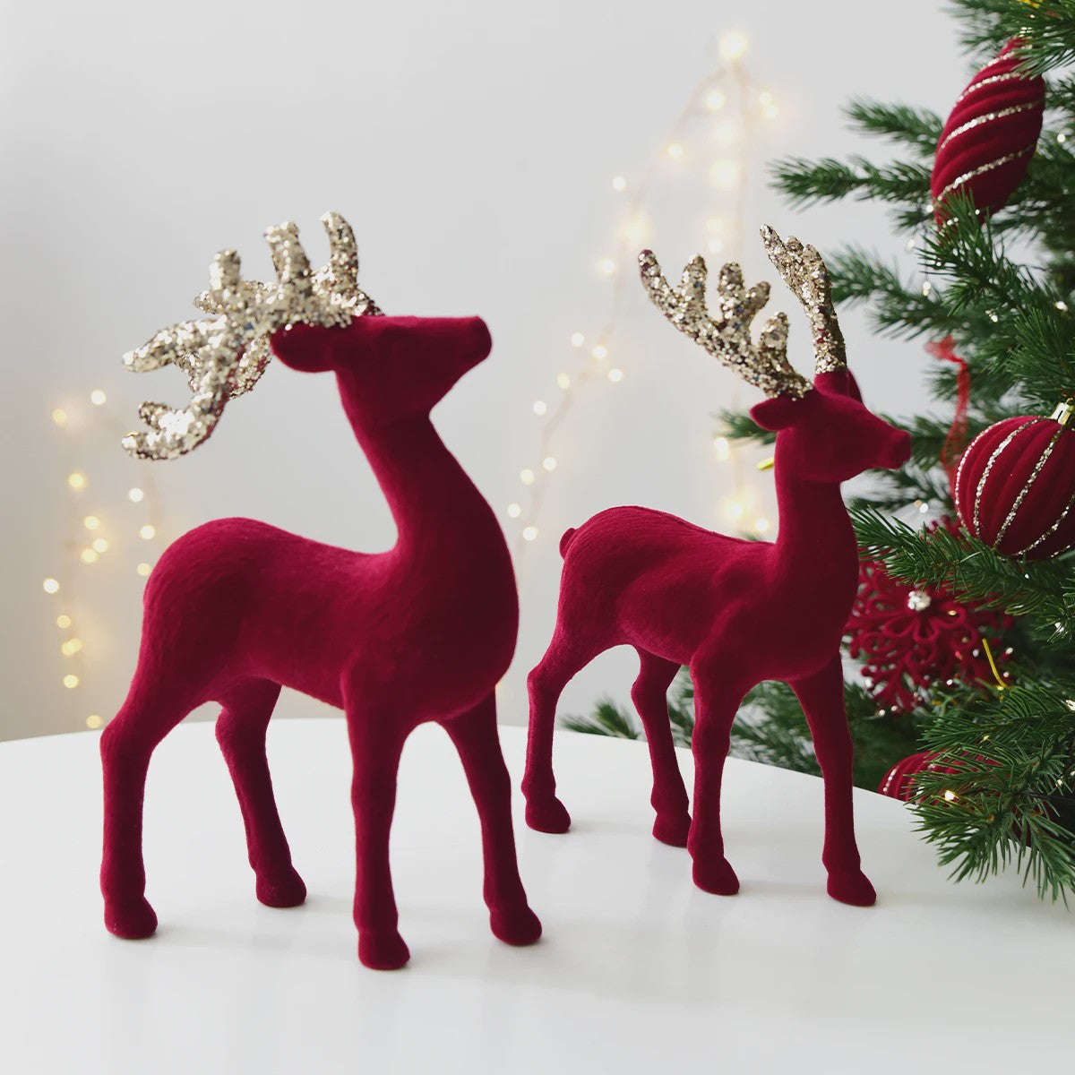 Kerstdecoratie: Pluche Herten Ornament voor Kerstboom of Bureau