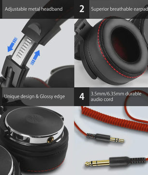 Oneodio Studio Pro 50 DJ Koptelefoon met Microfoon - Over-Ear HiFi Monitor Headset