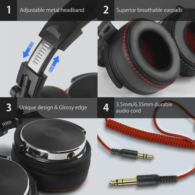 Oneodio Studio Pro 50 DJ Koptelefoon met Microfoon - Over-Ear HiFi Monitor Headset
