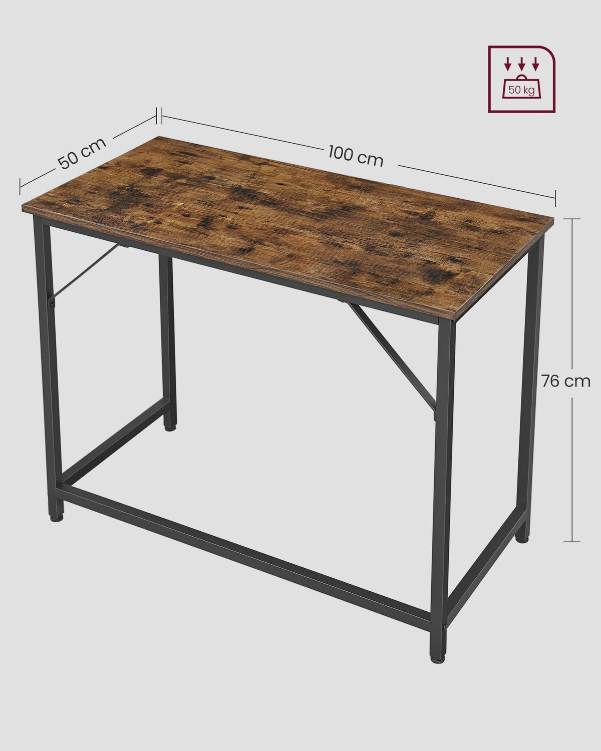 Industriële Bureau / Computertafel 100x50 cm - Stijlvol en Functioneel