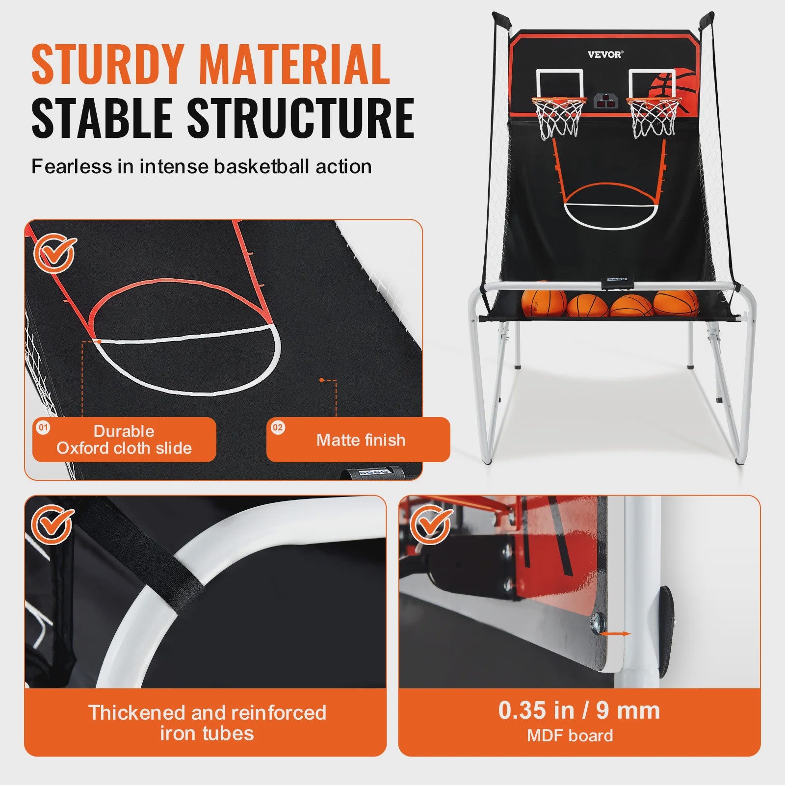 Dubbel Basketbal Arcade Spel - 2 Spelers, 8 Modi, Inclusief 4 Ballen