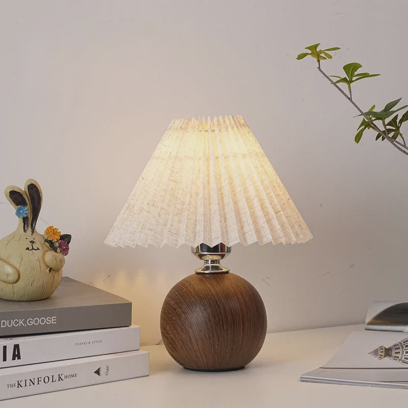 Nordic Plissé Tafellamp met USB & Sfeerverlichting - Sfeervol Decoratief Nachtlampje