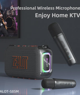 ZEALOT S85 Karaoke Bluetooth Speaker met 2-weg geluidssysteem, 60W, microfoon & RGB verlichting