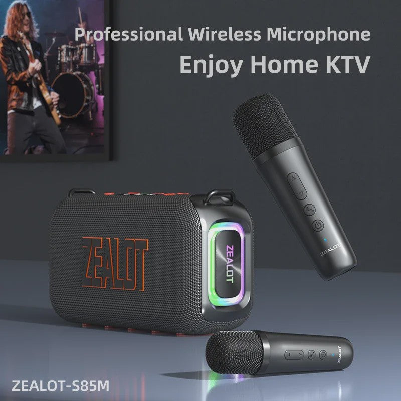 ZEALOT S85 Karaoke Bluetooth Speaker met 2-weg geluidssysteem, 60W, microfoon & RGB verlichting