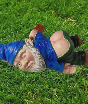 Grappige Dronken Tuinkabouter Beeldje - Resin Tuindecoratie