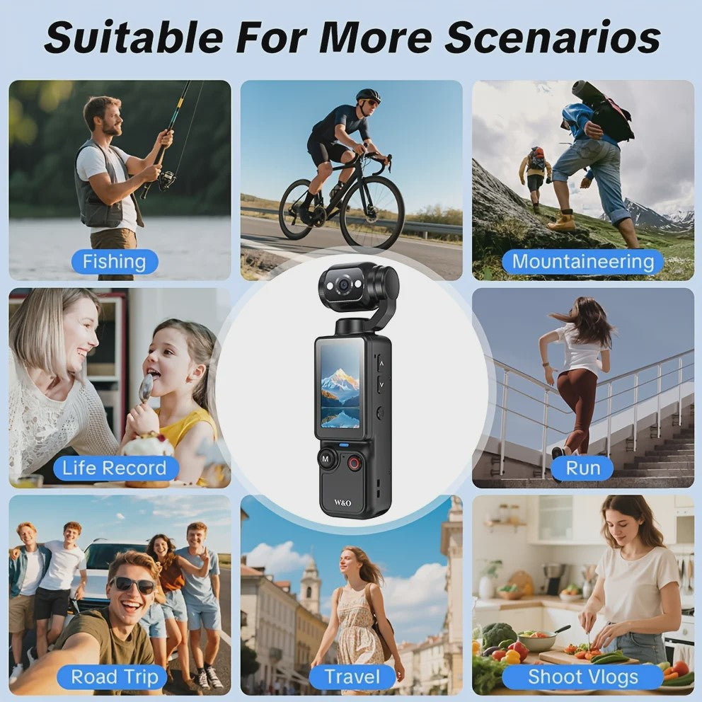 POVCAN Mini Action Camera met WiFi & 32GB Kaart - Ideaal voor Vlogging, Fietsen, Motor & Reizen