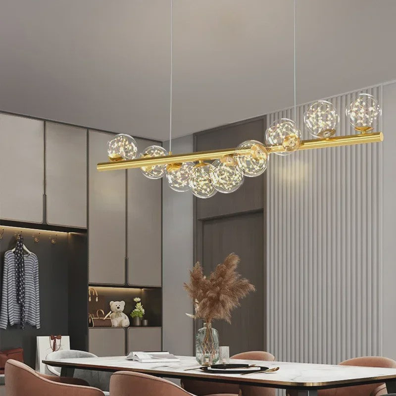 Luxe Scandinavische Plafondlamp met Sterrenlicht - Goudkleurig