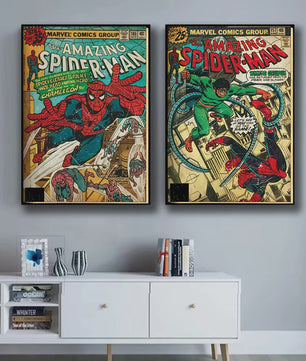 Retro Marvel Spider-Man Poster: Iconische Superheld Kunst voor aan de Muur