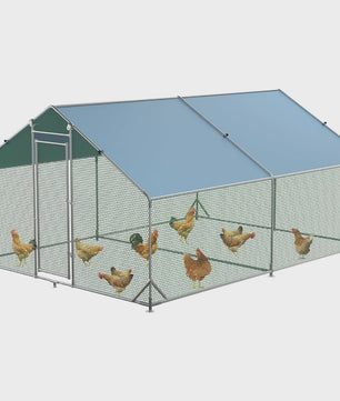 Ruime Gevogeltekooi 3x4x1.95m - Verzinkt Staal, Waterdicht Dak