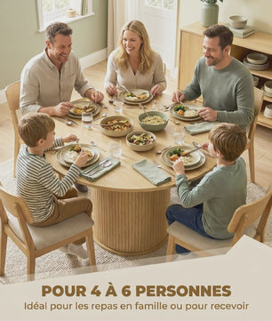 Ronde Eettafel voor 4-6 Personen, Ø 120 cm, Natuurlijk Hout Design