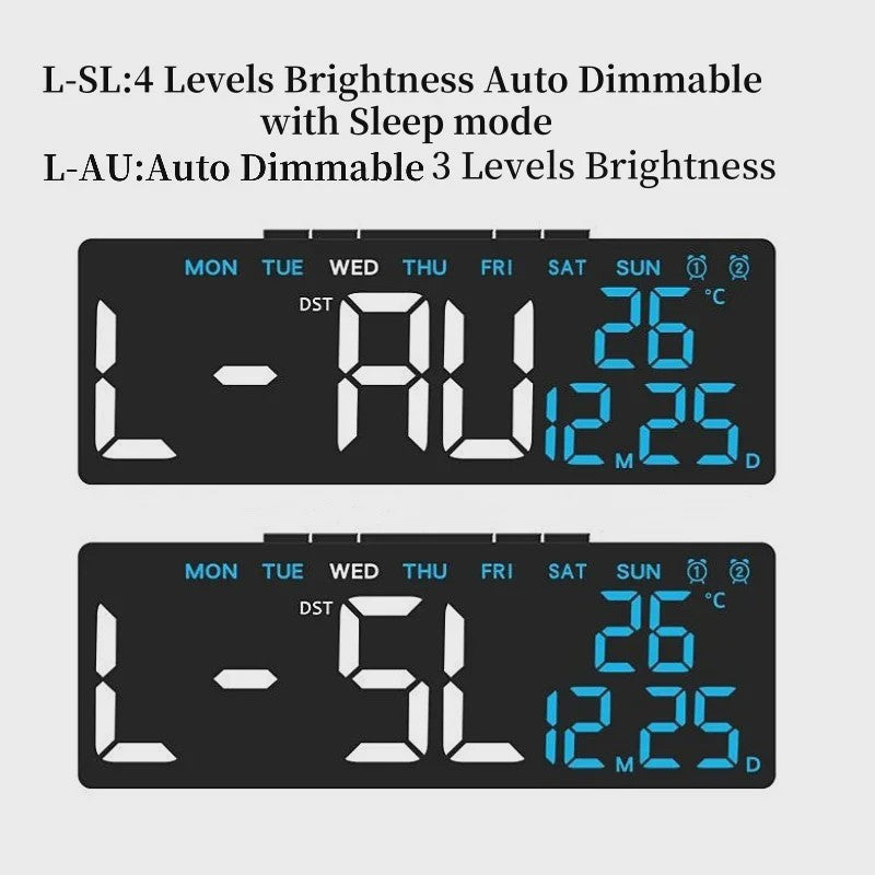 Moderne LED Digitale Wekker met USB, Temperatuur, Datum & Dual Alarm - Automatisch Dimbaar