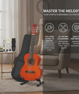 8-delige Klassieke Gitaar Set voor Beginners - 3/4 Maat (36 Inch)