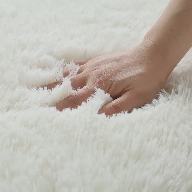 Luxe Witte Pluizige Vloerkleed - Zacht & Antislip voor Woonkamer & Slaapkamer