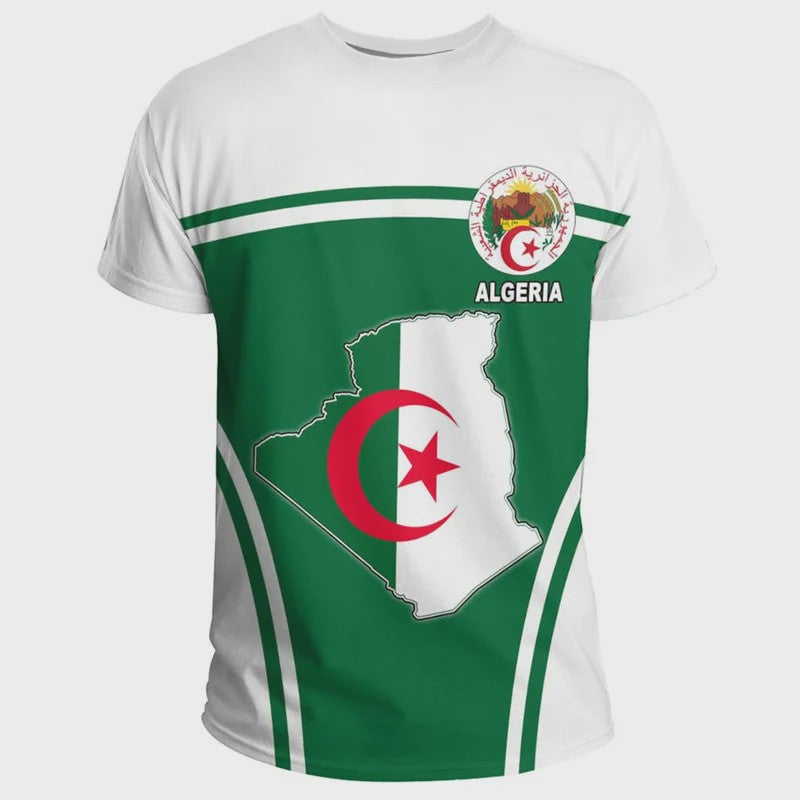 Heren T-shirt met Algerijnse Vlag 3D Graphic - Perfect voor Voetbalfans en Sportieve Gelegenheden