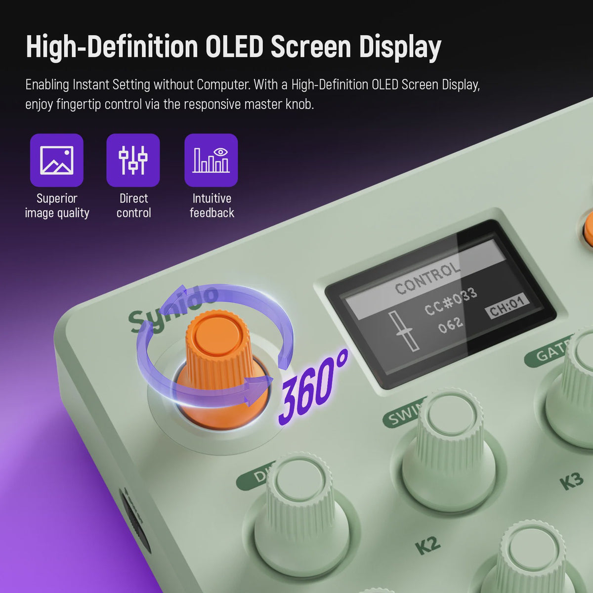 Synido TempoPAD C16: Draadloze MIDI Pad Controller met 16 RGB Beat Pads & Sequencer