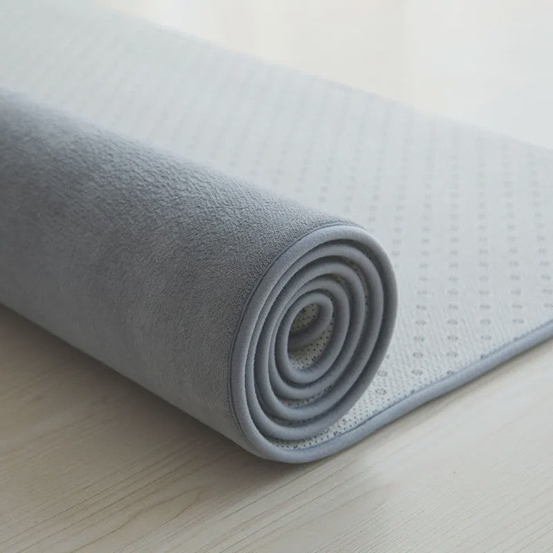 Zacht Coral Fleece Vloerkleed Grijs - Comfortabel voor Woonkamer, Slaapkamer & Kinderkamer