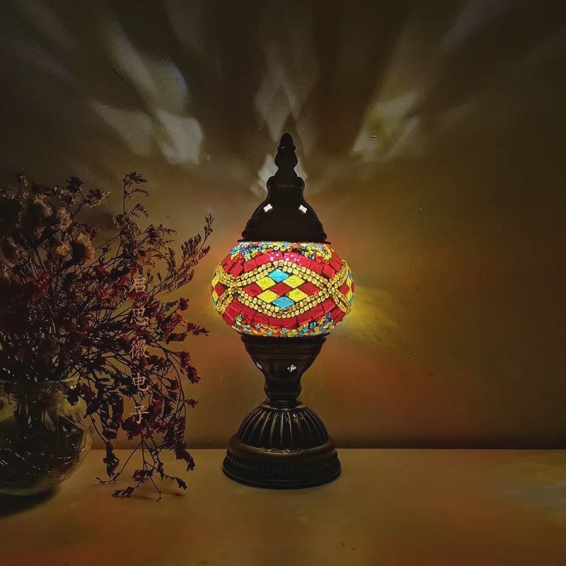 Handgemaakte Mozaïek Tafellamp - Vintage Art Deco Stijl Nachtlampje