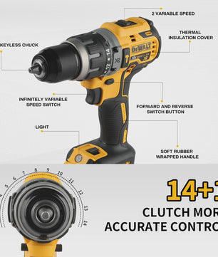 DeWalt DCD796 Accuboormachine 20V Brushless - 2200 RPM, 70Nm, 14+1 Koppeling