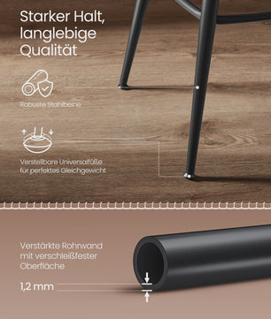 Set van 2 Bruine Barstoelen met Rugleuning en Draaibare Zitting - Kunstleer
