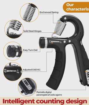 Set van 2 Hand Grippers met Instelbare Weerstand en Teller - Bouw Handkracht